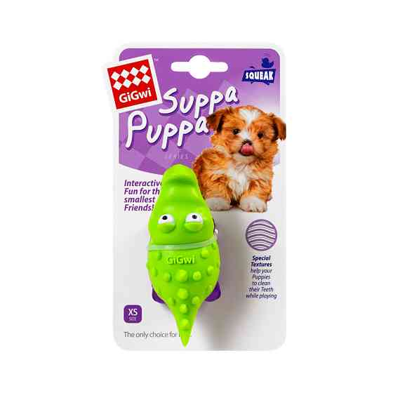 Іграшка для собак Крокодильчик з пищалкою GiGwi Suppa Puppa, гума, 9 см Коломия