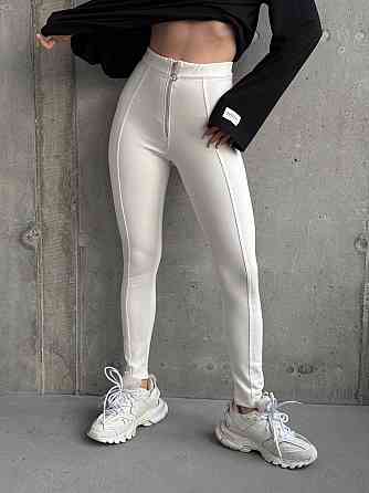 Женские повседневные леггинсы с молнией турецкий трикотаж алекс Молочный, 46/48 Одесса