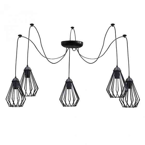 Подвесная люстра под старину паук черная 5 ламп Silvia NL 05371-5 Одесса