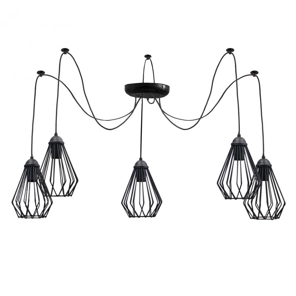 Подвесная люстра под старину паук черная 5 ламп Silvia NL 05371-5 Одесса - изображение 1