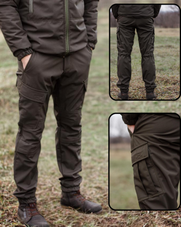 Военные зимние мужские брюки хаки Soft Shell на флисе тактические зимние брюки все размеры 52 WAR Львов