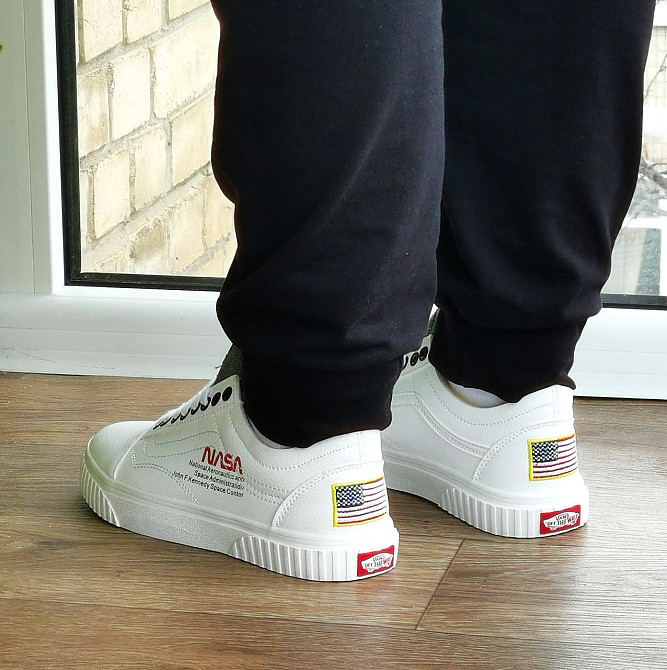 Кроссовки NASA Shuttle Белые Кеды Ванс Женские Кожаные (размеры: 36,37,38,39) Видео Обзор Днепр - изображение 3