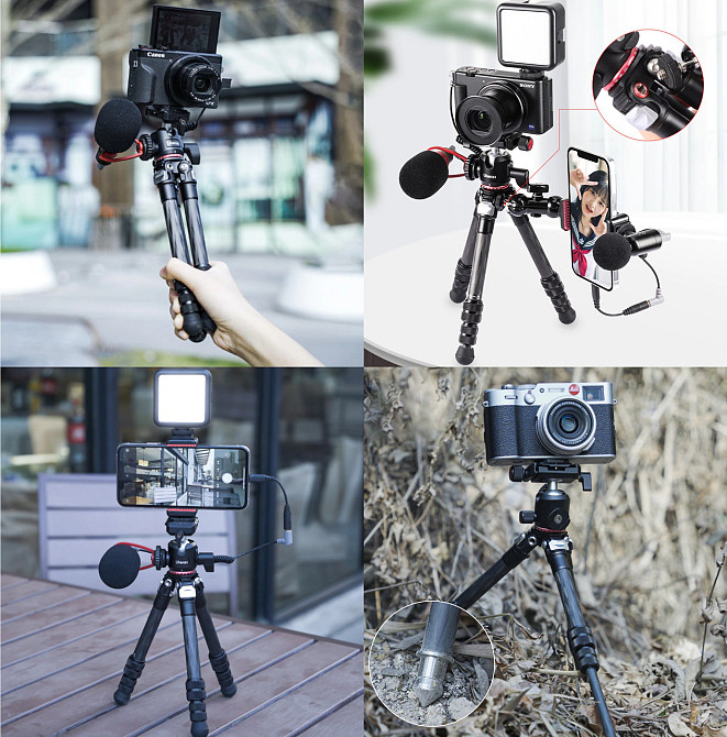 Штатив карбоновий алюмінієва головка Arca 71см Ulanzi MT-20 Київ - фото 3