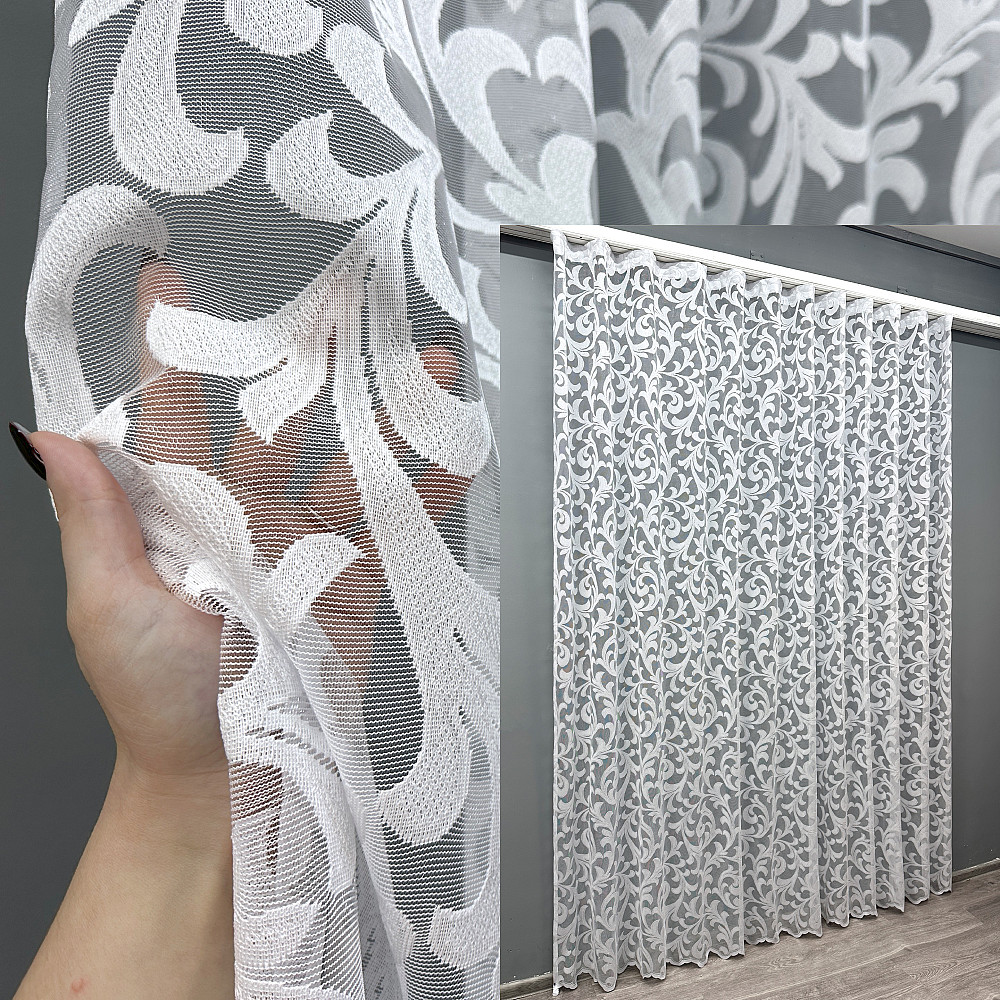 Тюль VR-Textil 1147т Жакард Білий 300х250 см (42-0979) Київ - фото 1