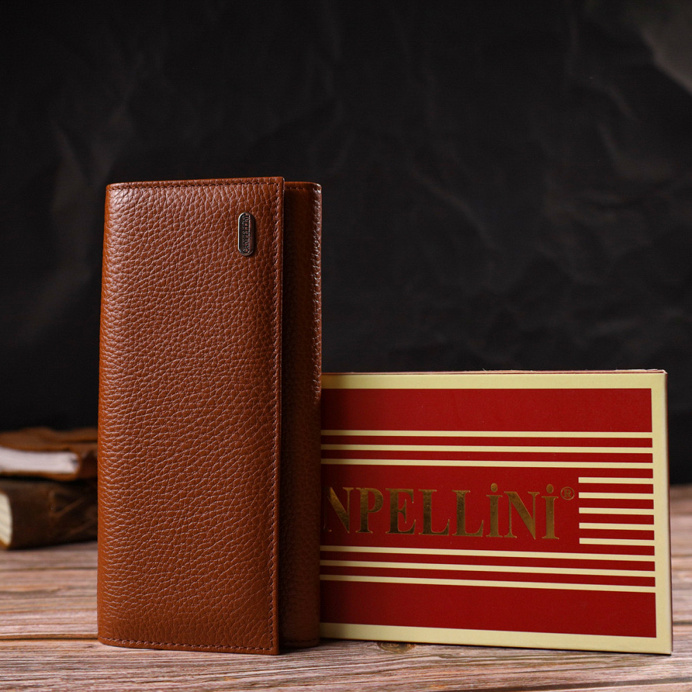 Надежный женский кошелек из натуральной зернистой кожи CANPELLINI 21712 Коричневый Киев - изображение 1