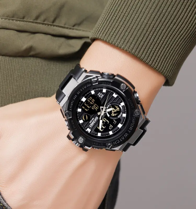 Часы мужские наручные спортивные Skmei 2119 (Черный с серебристым) Винница - изображение 6