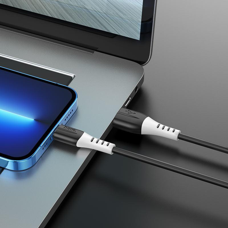 Кабель HOCO X82 USB - iP 2.4A, 1m, silicone, silicone connectors, Black 6931474768537 Одесса - изображение 3