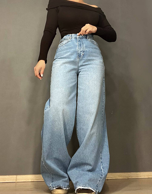 Джинси жіночі Twin 1537-420 Palazzo Wide leg широкі палаццо висока талія блакитні, блакитний, 40, 40, 84 см, 117 см Київ - фото 11