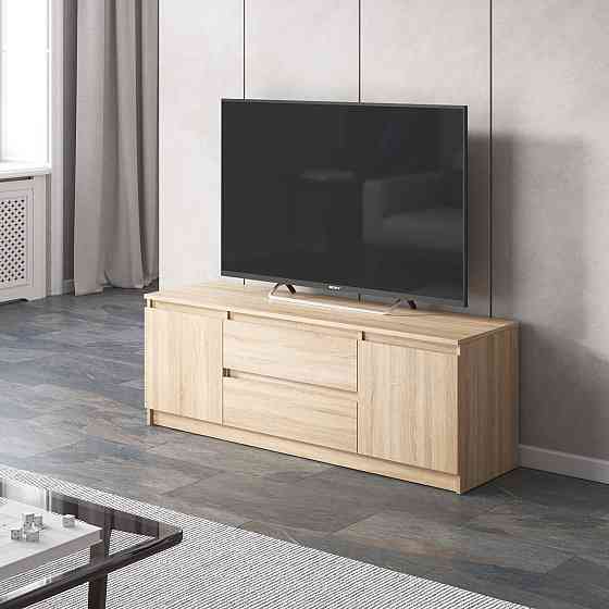 Тумба под телевизор VAYS, для гостиной, современная, 2 выдвижных ящика и две двери, без ручек R-28 Дуб Сонома Львов
