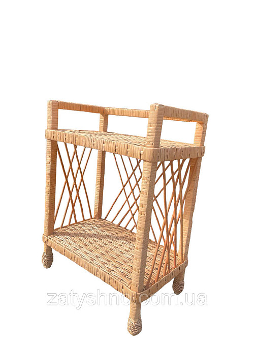 Етажерка плетеная на 2 полки из лозы Киев - изображение 2