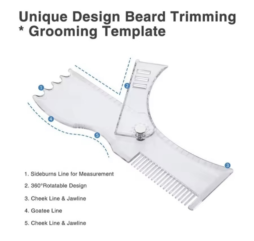 Шаблон для бороды трафарет для бороды и усов стайлер триммер для бороды прозрачный Киев - изображение 4