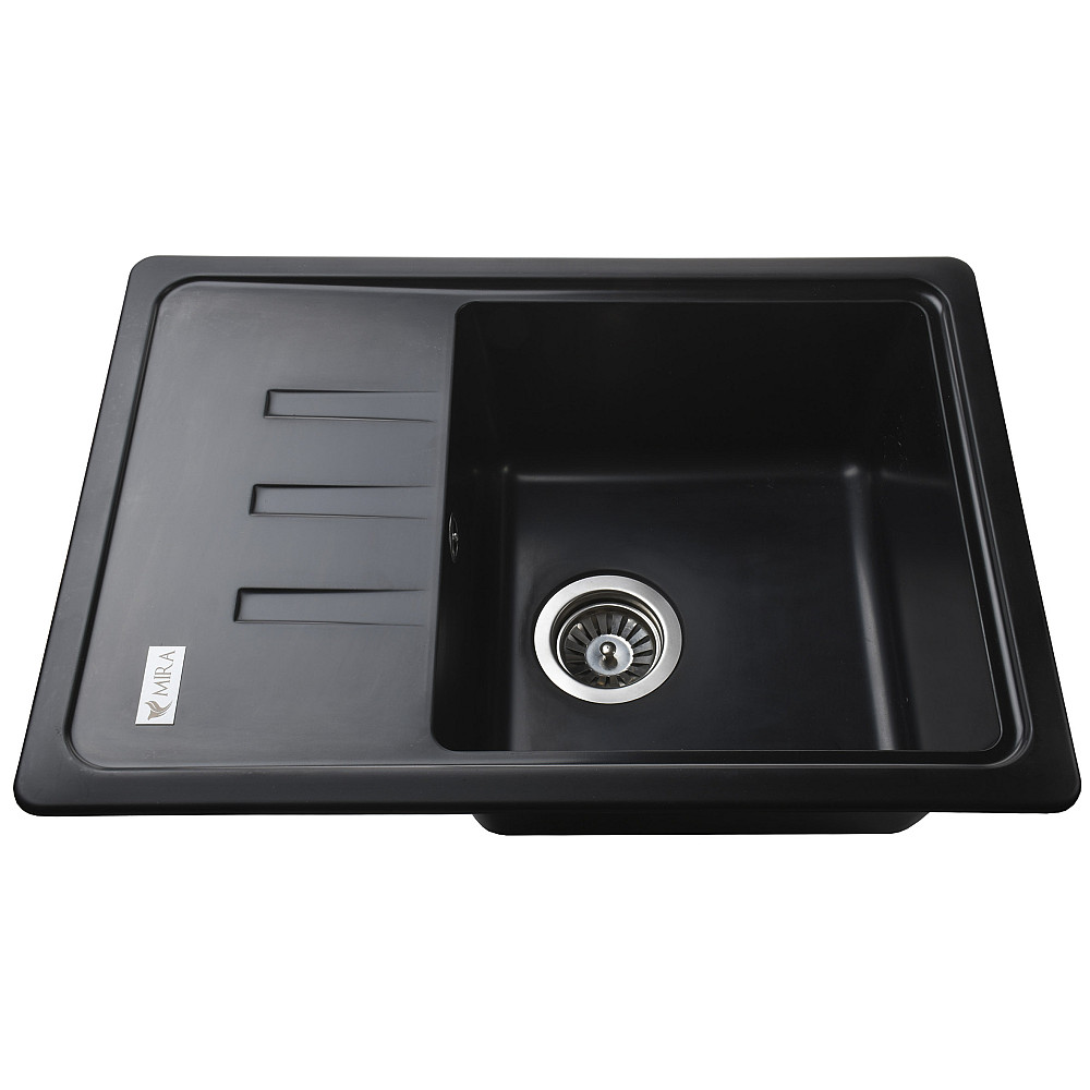 Гранітна мийка Mira MONTI чорний 620 х 435 мм Тернопіль - фото 2