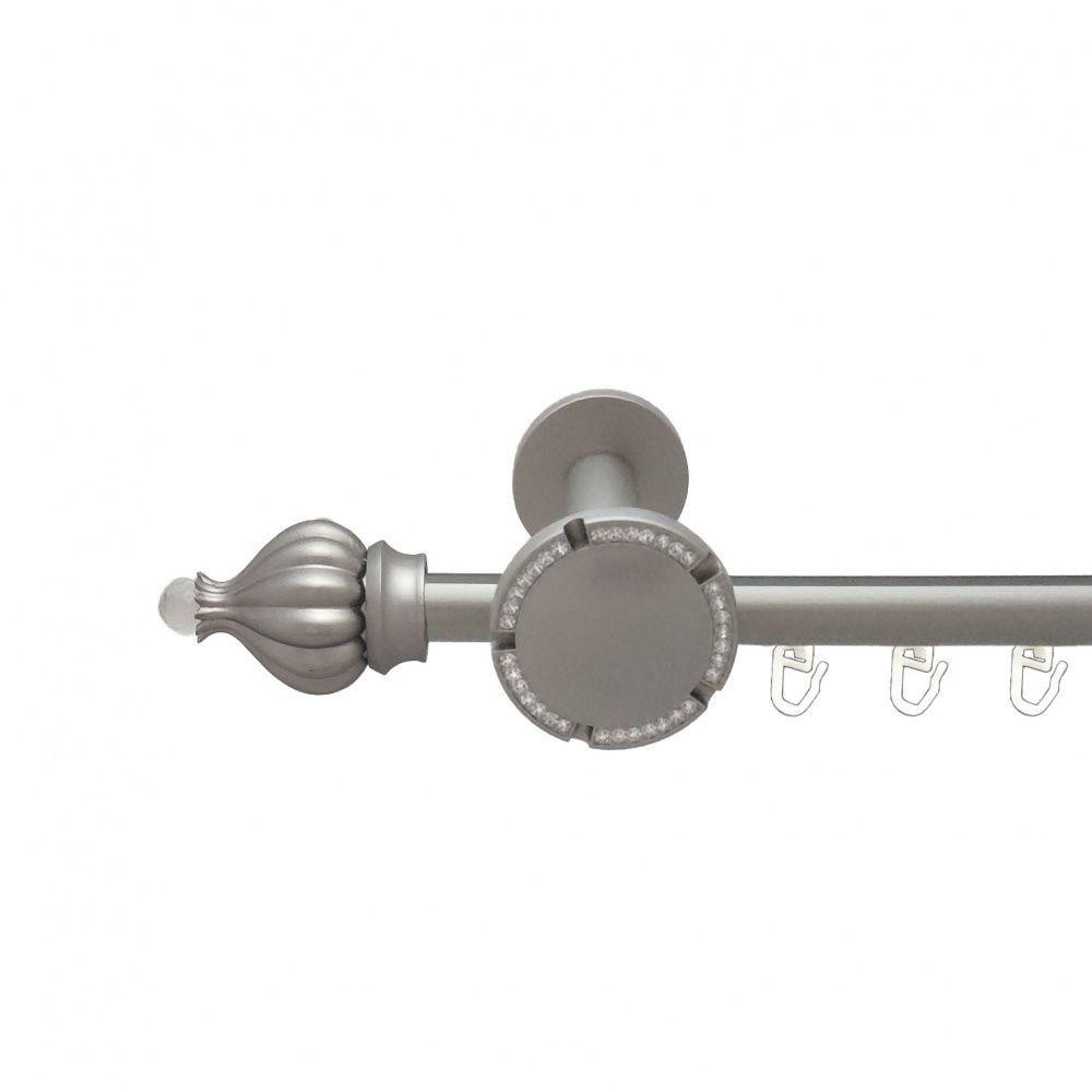 Карниз Orvit Таджа-Кристал металевий однорядний розета реверс фламо профільна труба  Сатин 19 мм 200 см (00-00013528) Львів - фото 1