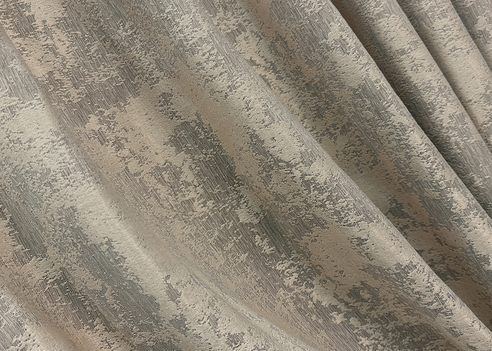 Комплект штор VR-Textil Жаккард Мрамор 150х270 2шт и Тюль 400х270 1208ш-1400т Бежево-серый с белым 71-006/3 Киев - изображение 5