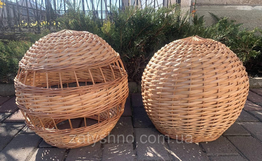 Набір великих круглі бра плетені в кафе. Київ - фото 7