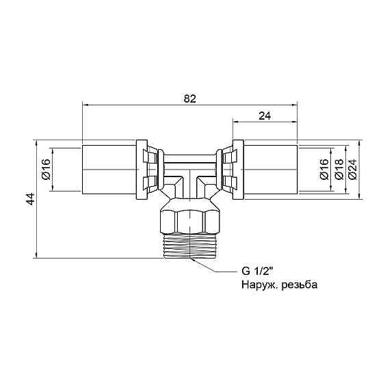 Трійник прес Icma 16х1/2"х16 НР No407 Київ