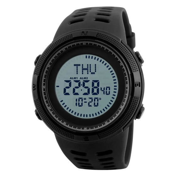 Часы мужские спортивные с компасом Skmei 1254 Compass (Черный) Винница