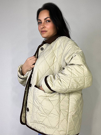 Куртка женская Lady Yep 9090 рубашка оверсайз стеганая демисезонная на пуговицах комбинированная с в Одесса - изображение 6