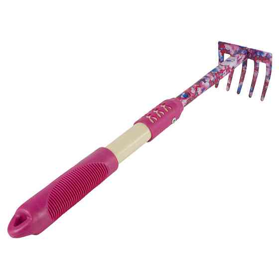 Грабли 5-ти зубные (pink) (TPR) FLORA (5043154) Ровно