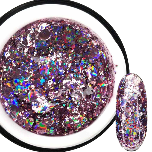 ГЕЛЬ ГЛИТТЕРНЫЙ SAGA PROFESSIONAL GALAXY GLITTER 02 ПРОЗРАЧНЫЙ С ГОЛОГРАФИЧЕСКИМИ РОЗОВЫМИ ЧАСТИЦАМИ Киев