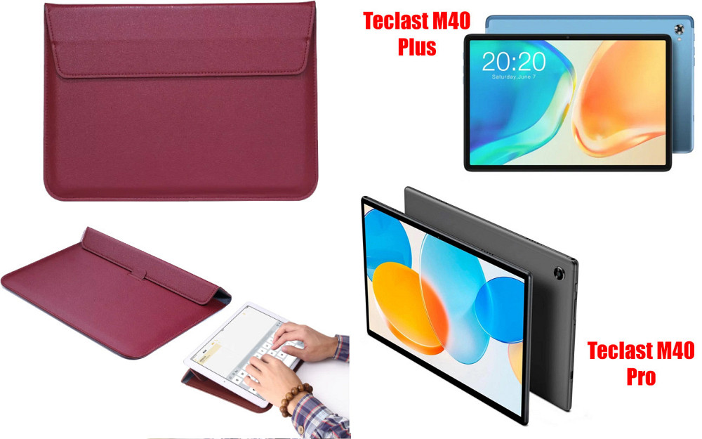 Чехол-конверт VitoCase для Teclast M40 Plus, M40 Pro, с функцией подставки для планшета Бордовый Киев - изображение 1