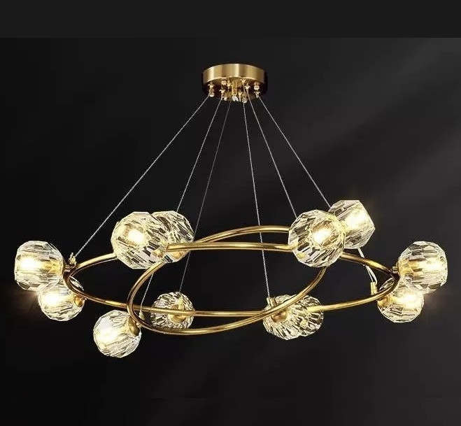 Люстра светодиодная потолочная 8816 (Золотистый) 10+5 плафонов Винница - изображение 3