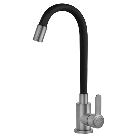 Кухонный смеситель Champion EZA-011 Graphite REFL.Black с черным силиконовым изливом из нержавеющей стали (MX9555) Харьков