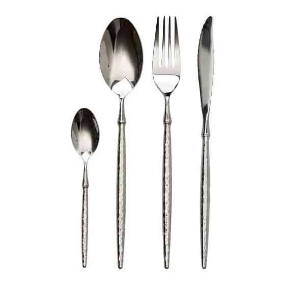 Набір столових приборів золото на 6 персон 24 предмети ложки, виделки, ножі Срібло HP-20-14 Коломия