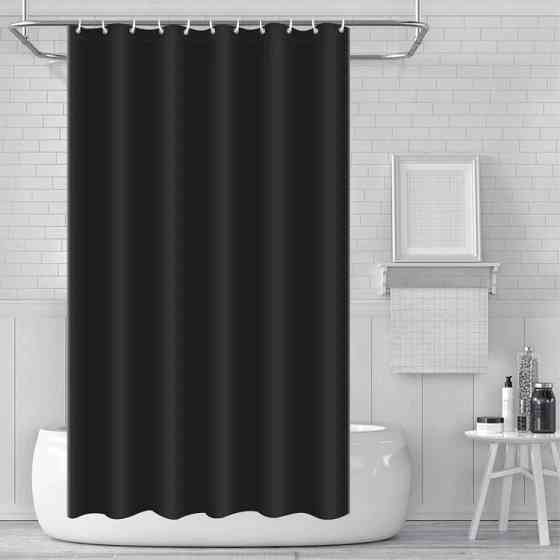 Шторка для душа и ванной комнаты Bathlux 180 x 180 см водонепроницаемая люкс качество, Черная Каменец-Подольский