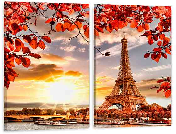 Модульная картина в гостиную / спальню Париж TLV-2_021 90x132  см Киев