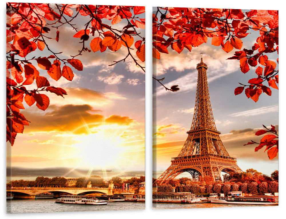 Модульная картина в гостиную / спальню Париж TLV-2_021 90x132  см Киев - изображение 1