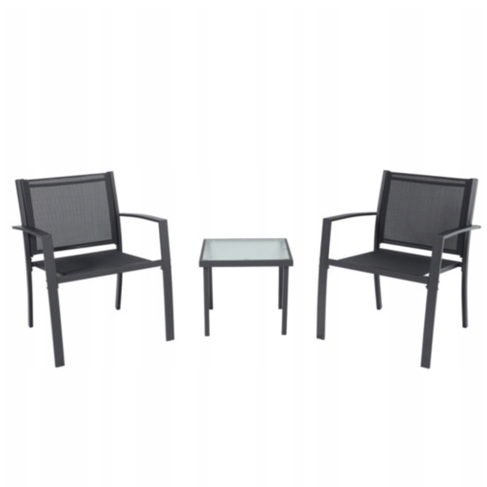 Комплект садових меблів Chomik GARDEN LINE ORLANDO стіл та 2 стільці темно-сірий Киев - изображение 2