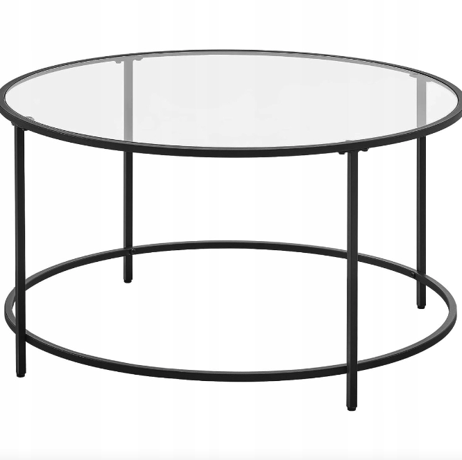 Журнальний столик Leobert Oskar круглий з скляною стільницею Киев - изображение 1
