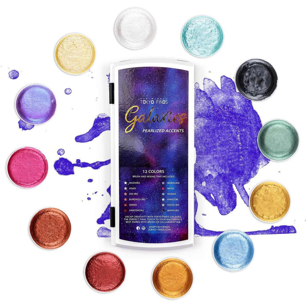 Фарби акварельні з перламутром Art set металік 12 кольорів, Перламутрові фарби, Фарби для малювання Кам'янець-Подільський - фото 2