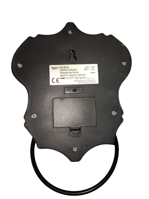 Дверний музикальний молоток Череп на Хелловін 24 на 16 см чорно-білий Київ - фото 5