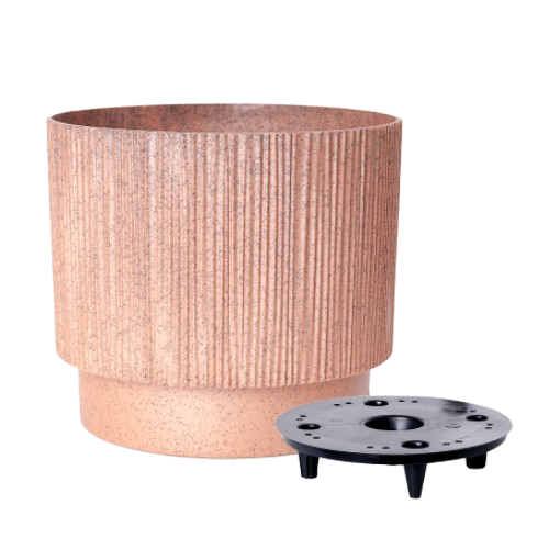 Вазон Осло зі вставкою 30см карамель WOOD Алеана Житомир - изображение 1