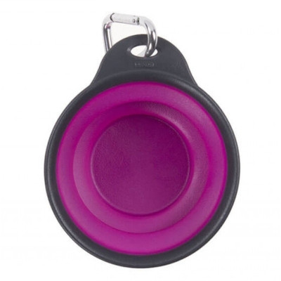 Посуда для собак Dexas Дорожная складная миска Тревел Кап с карабином имела 240 мл (пурпурная) (0084297309138) Винница - изображение 2