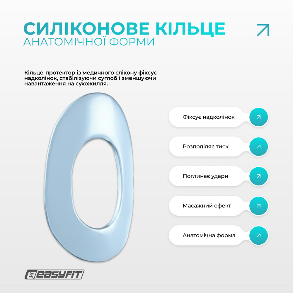 Бандаж (фіксатор) колінного суглоба з ребрами жорсткості та силіконовою вставкою. Розмір S Коломия - фото 4