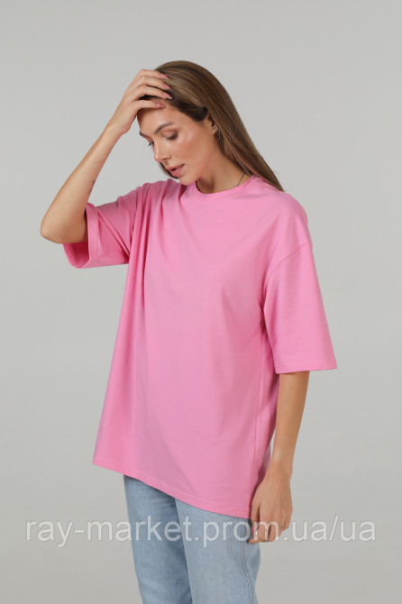 Футболка оверсайз RAY OVERSIZE женская розовая (U0104W-Pink) Киев - изображение 3