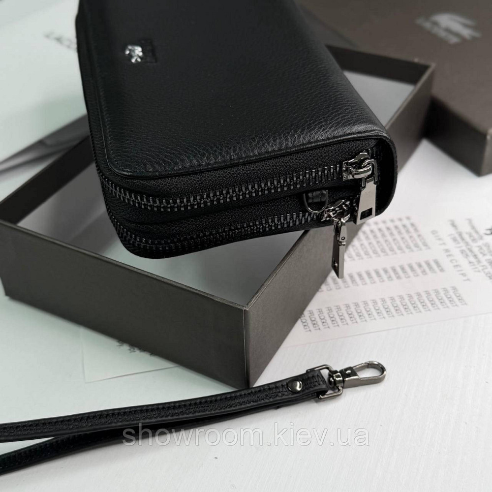 Кожаный брендовый кошелек клатч на два отделения Lacoste (6614) Киев - изображение 7