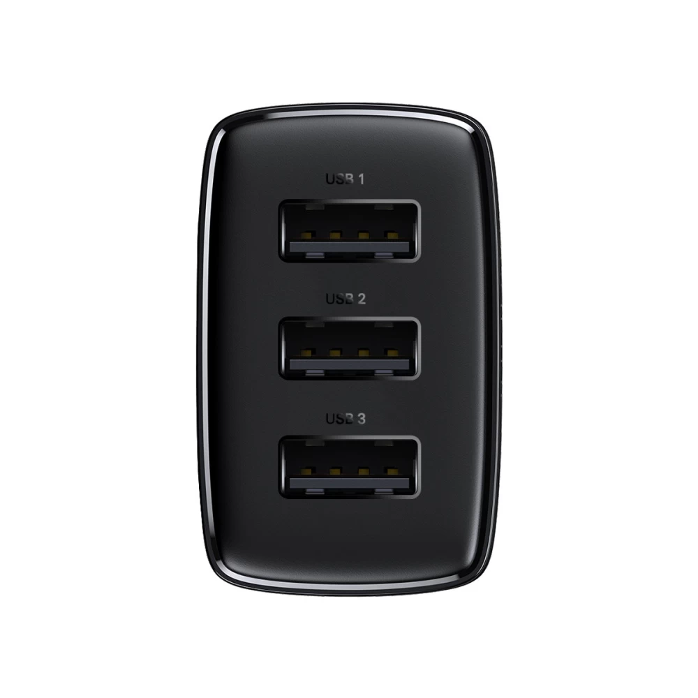 Мережевий зарядний пристрій Baseus Compact Charger 3U 17W EU, колір чорний CCXJ020101 Одеса - фото 4