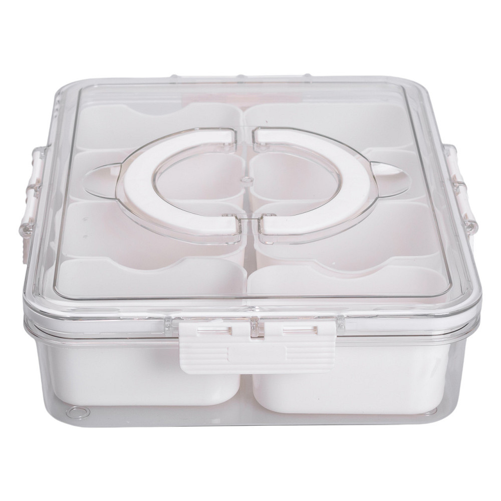 Yiwu Контейнер для їжі з 8 відсіками 31х24х7 см судок для їжі пластиковий 2.5 л Білий HP-27-3 Київ - фото 7