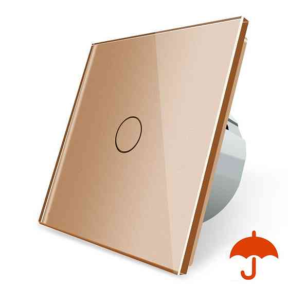 LIVOLO Сенсорний вуличний вимикач Вологозахищений 1 сенсор Livolo золото скло (VL-C701IP-13) Коломия