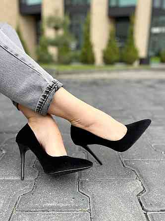 Comer Туфлі жіночі COMER чорні оксамит каблук 11см 39р (1929) Коломыя