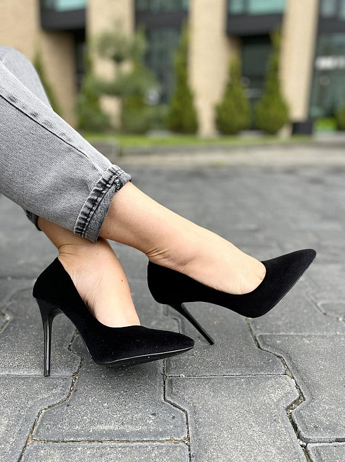 Comer Туфлі жіночі COMER чорні оксамит каблук 11см 39р (1929) Коломыя - изображение 3