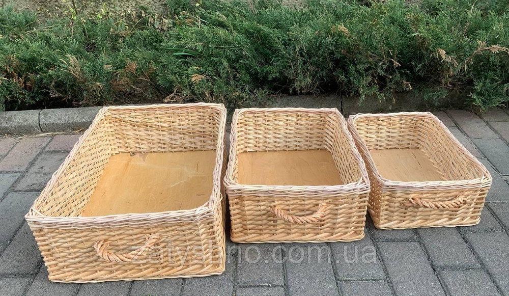 Кошик лоток із лози з 1 ручкою Київ - фото 3