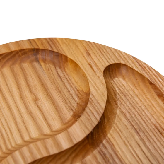 Менажниця дерев'яна 25 см кругла на 2 секції T45W250 Коломия