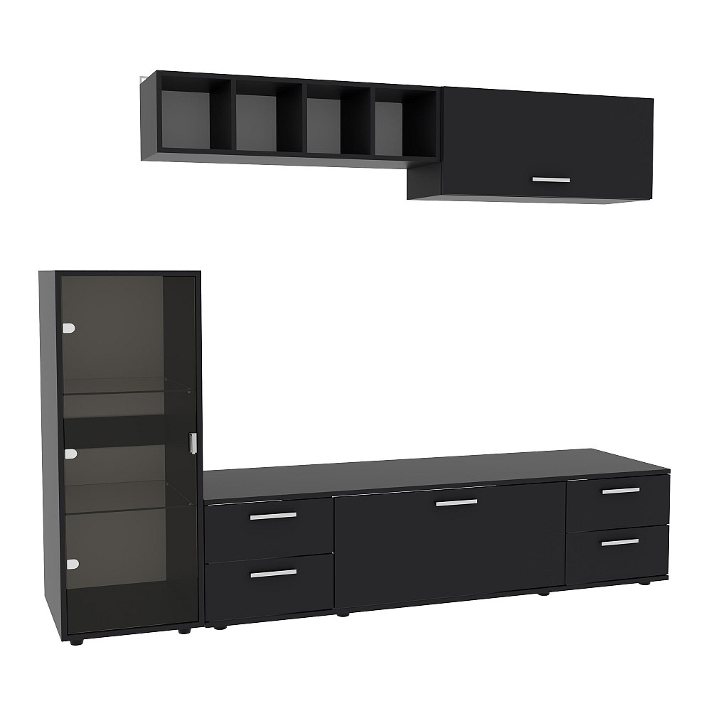 Стенка в гостиную Hugo-3, Антрацит, 2060х520х1700 Львов - изображение 1