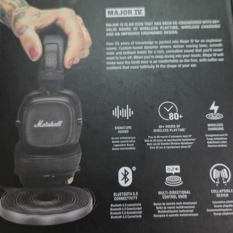 Навушники Marshall Major IV Bluetooth Black Киев - изображение 3