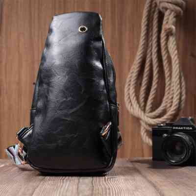 Сумка Vintage Жіноча слінг через плече з екошкіри Чорна (22754) Вінниця